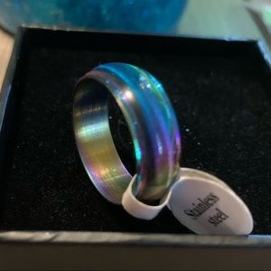 Unisex Stainless steel rainbow band